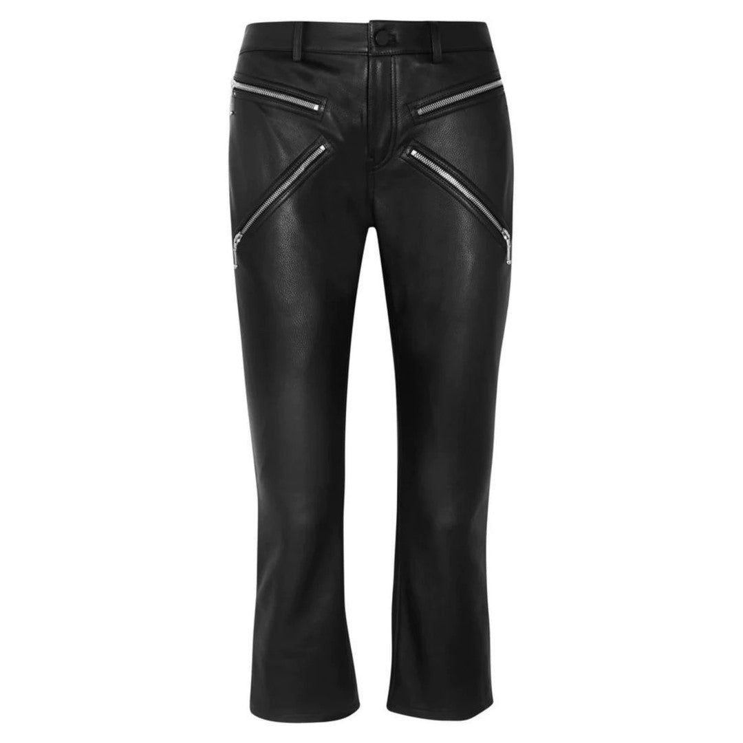 Leather Pant Women With Zipped Design