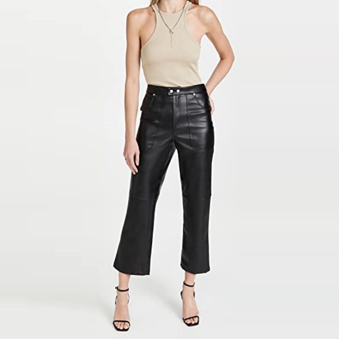 Soft Leather Trouser Draw Pants For Women