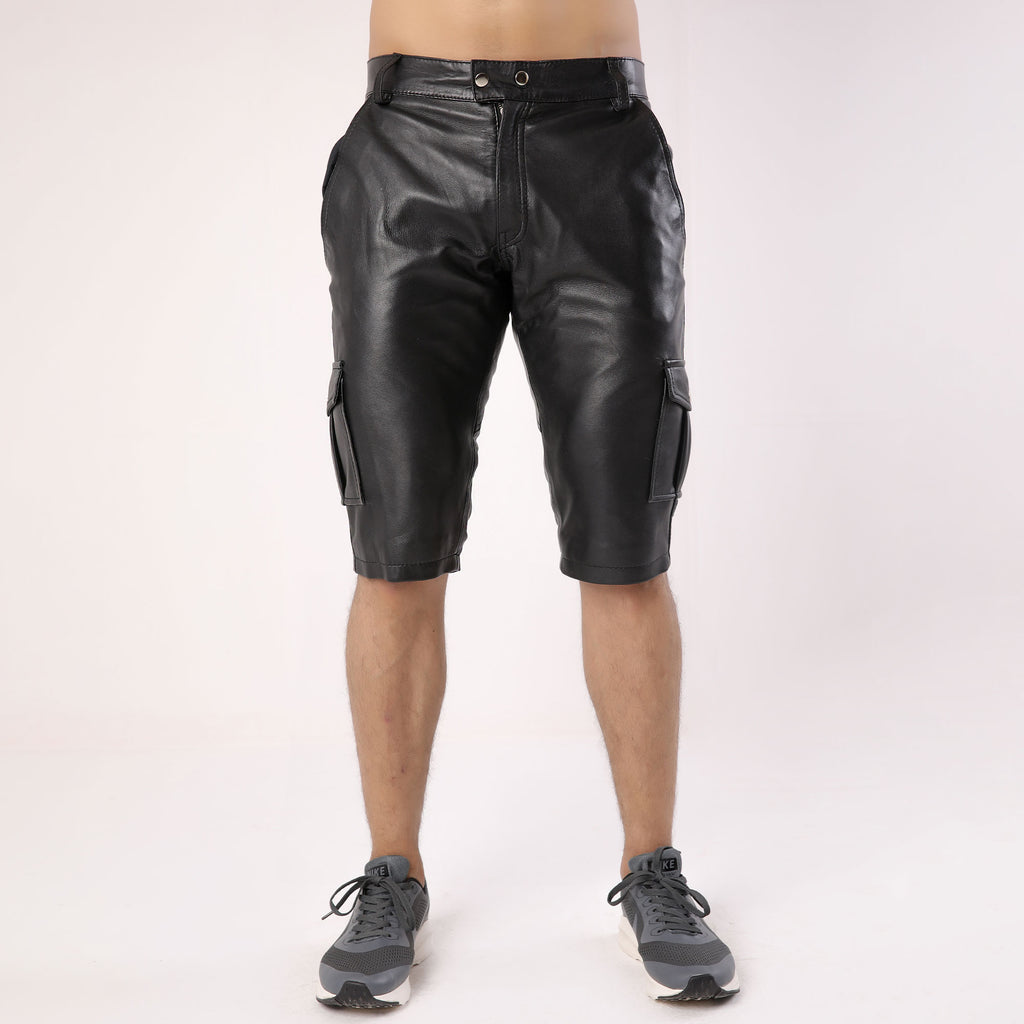 Men's Sheep Leather Cargo Shorts