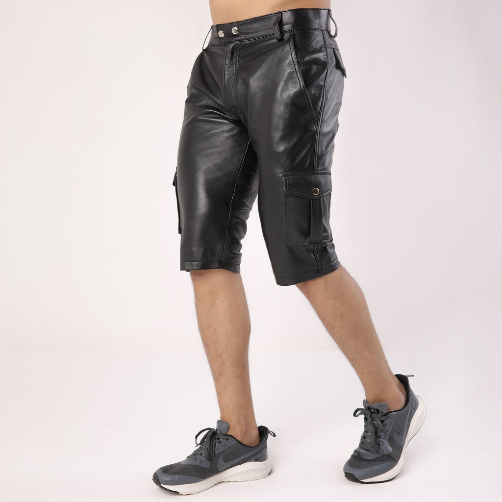 Men's Sheep Leather Cargo Shorts